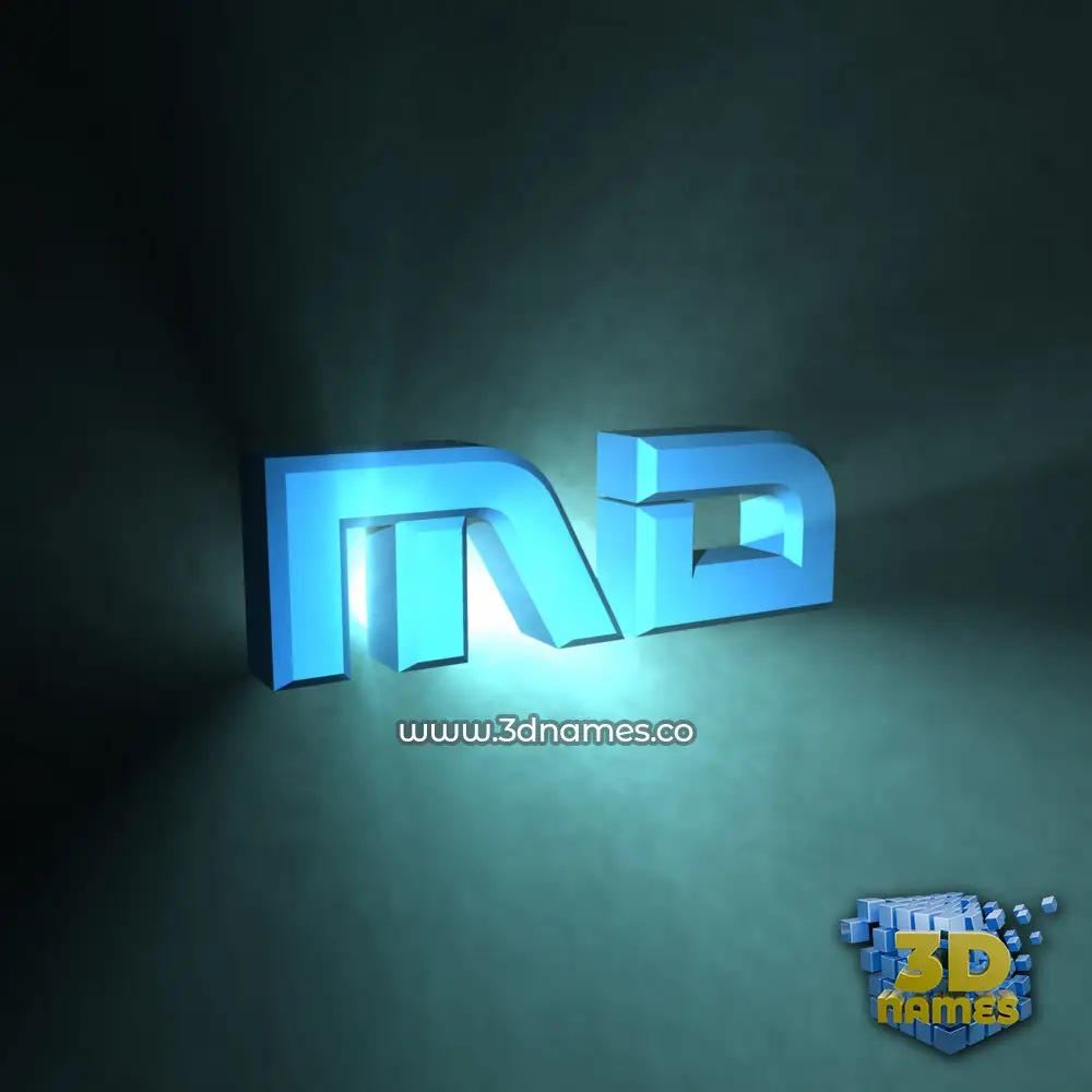 md in Light Shine style - 3D name wallpaper