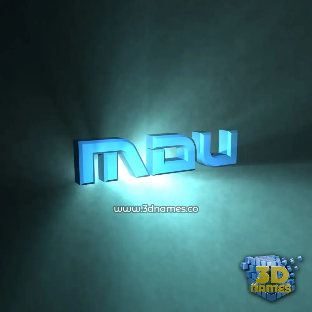 mdu in Light Shine style - 3D name wallpaper