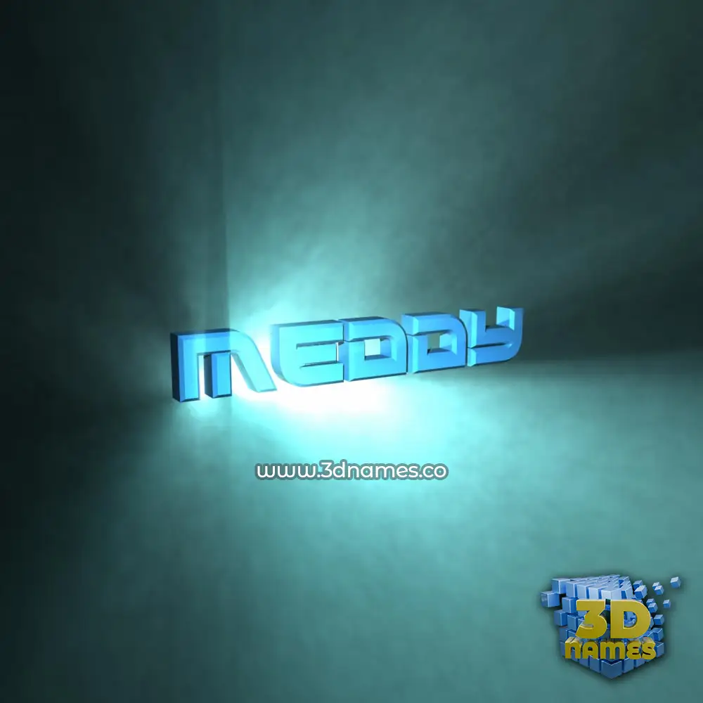 meddy in Light Shine style - 3D name wallpaper