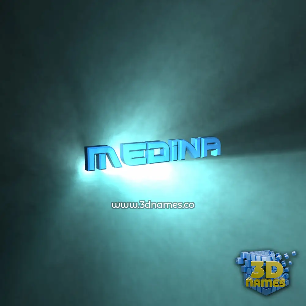 medina in Light Shine style - 3D name wallpaper