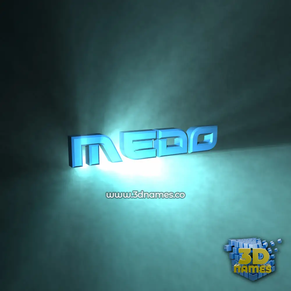 medo in Light Shine style - 3D name wallpaper