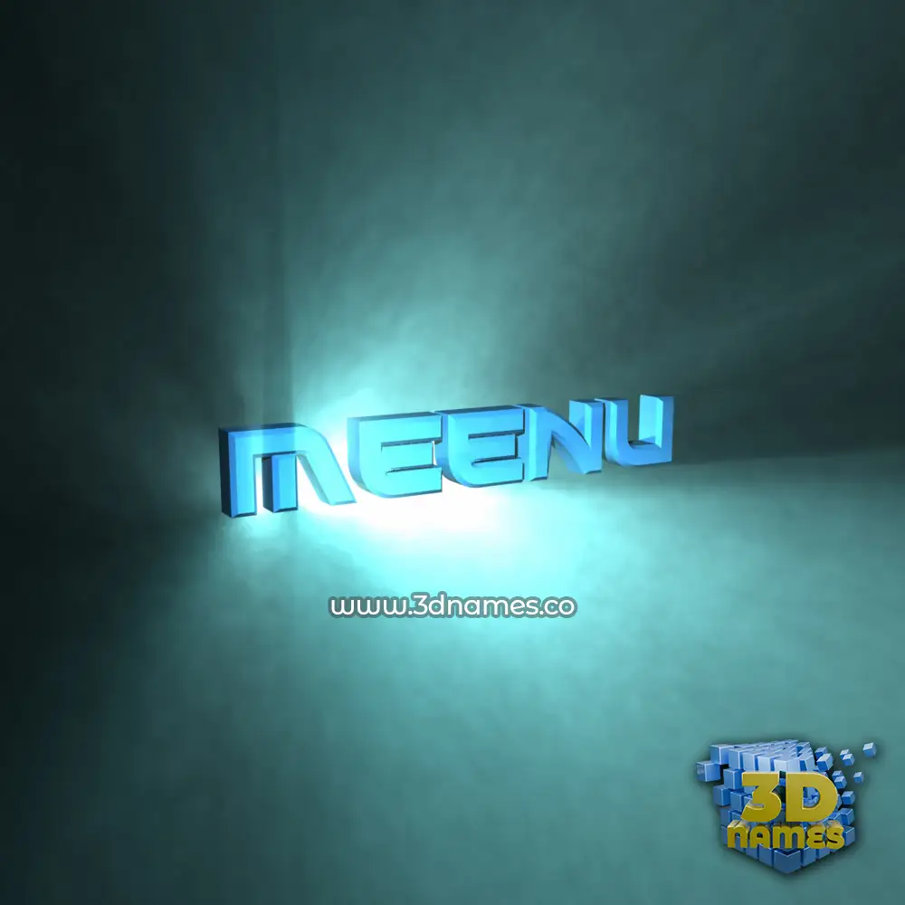 meenu in Light Shine style - 3D name wallpaper
