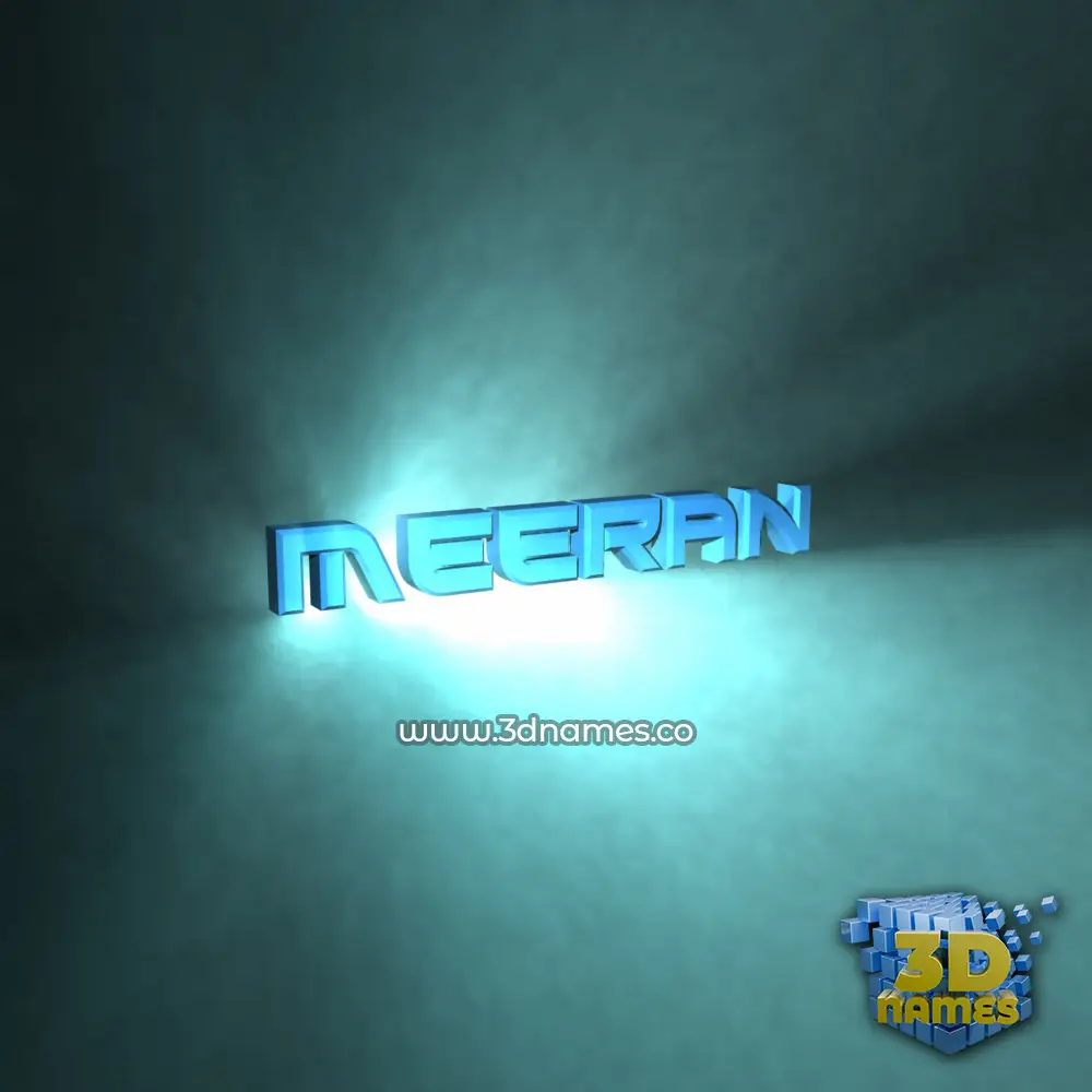meeran in Light Shine style - 3D name wallpaper
