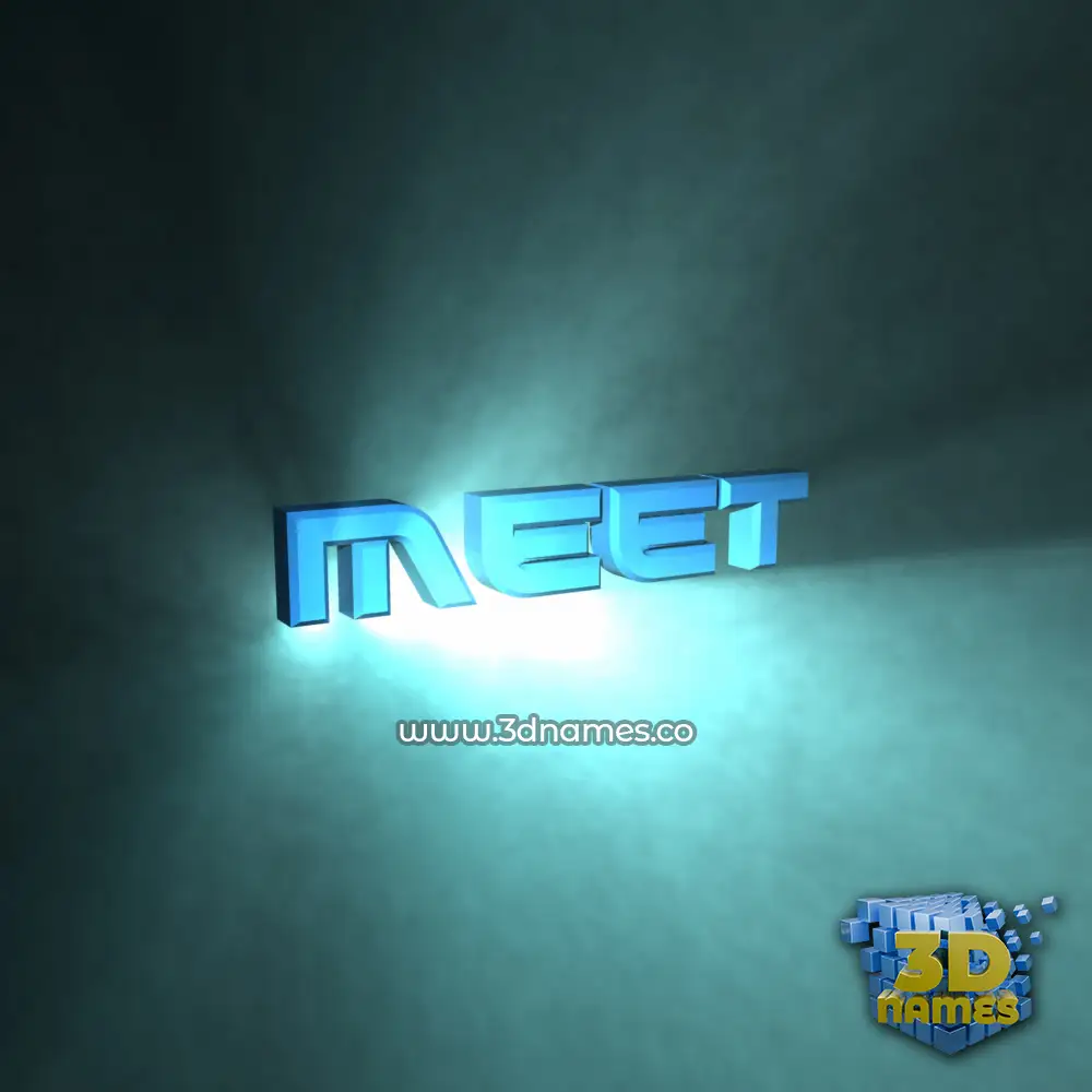 meet in Light Shine style - 3D name wallpaper