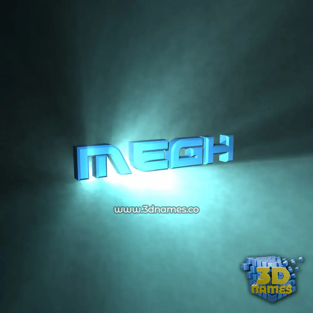 megh in Light Shine style - 3D name wallpaper