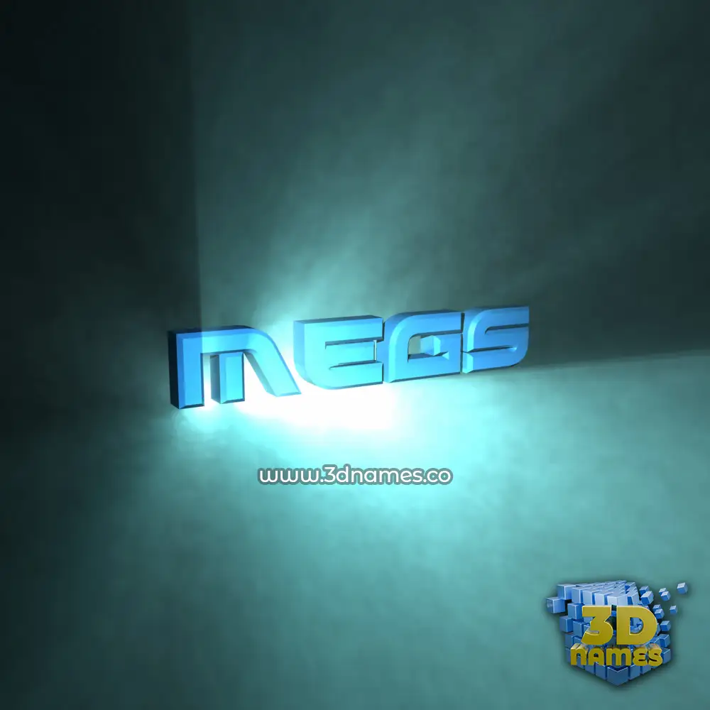 megs in Light Shine style - 3D name wallpaper