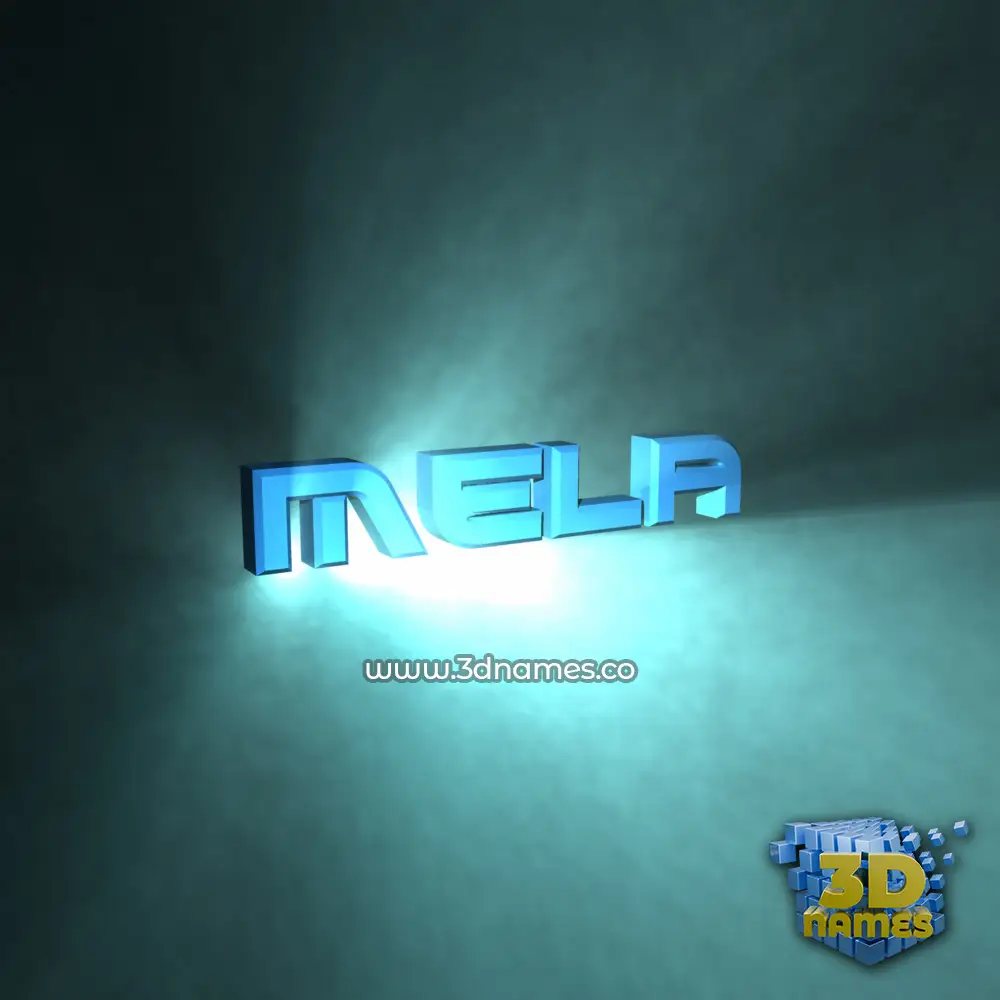 mela in Light Shine style - 3D name wallpaper