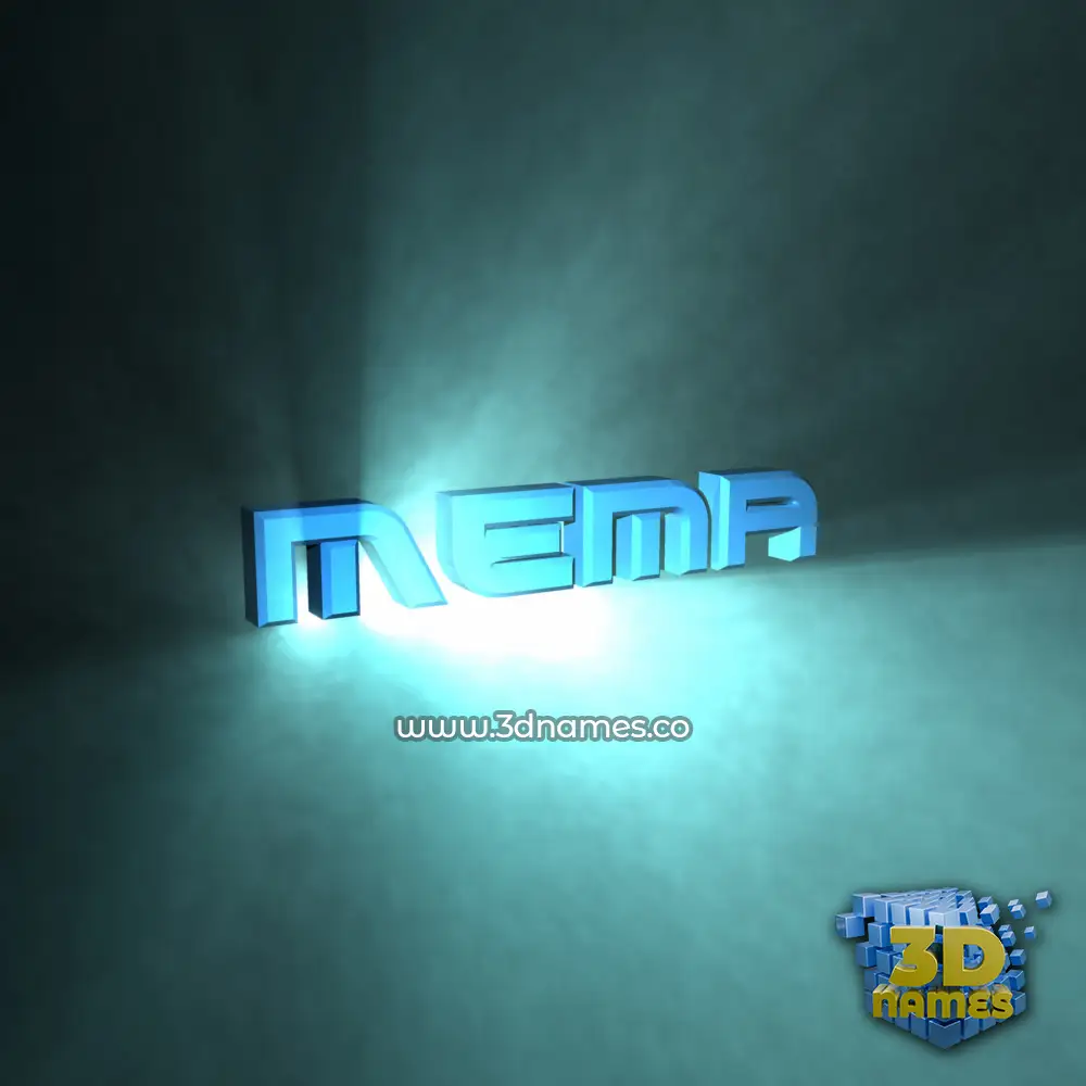 mema in Light Shine style - 3D name wallpaper