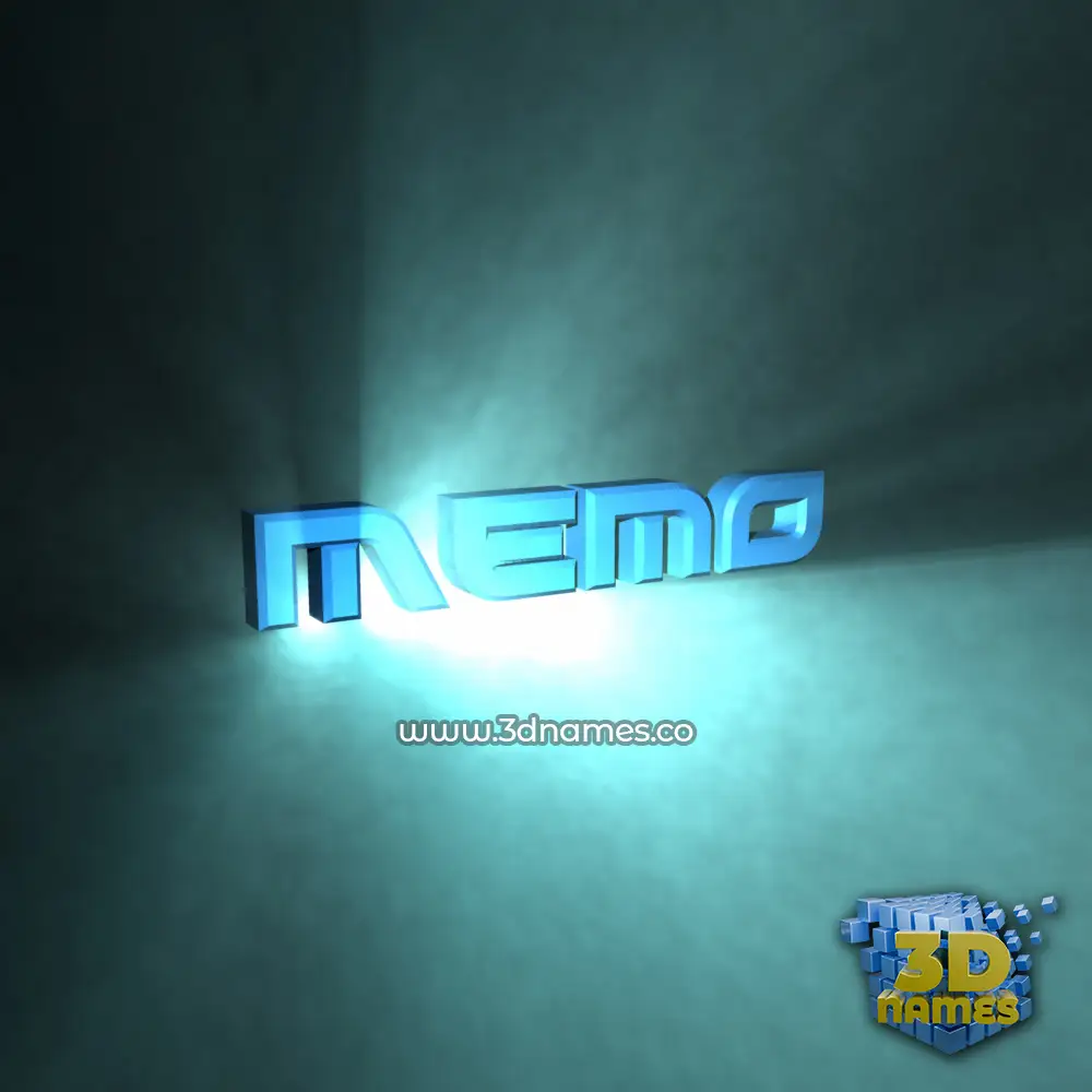 memo in Light Shine style - 3D name wallpaper