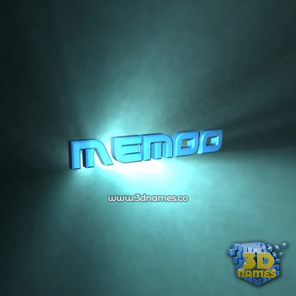 memoo in Light Shine style - 3D name wallpaper