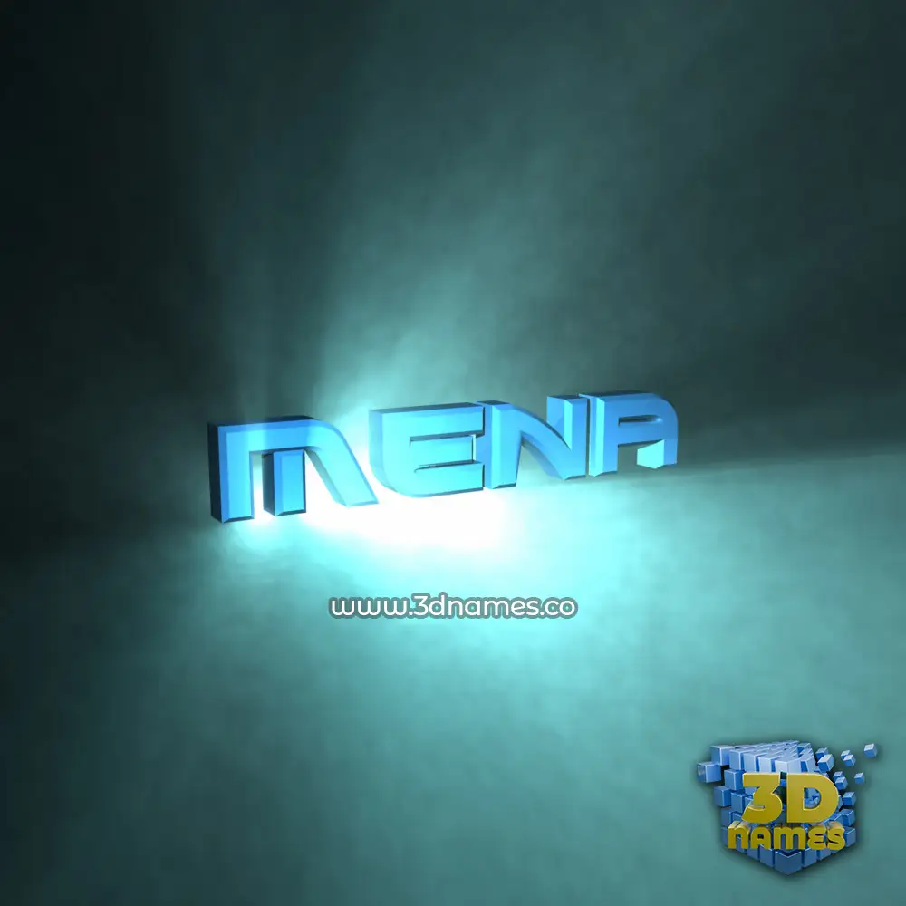 mena in Light Shine style - 3D name wallpaper
