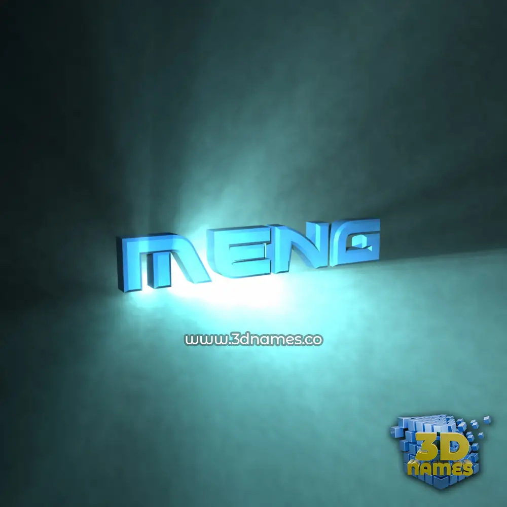 meng in Light Shine style - 3D name wallpaper