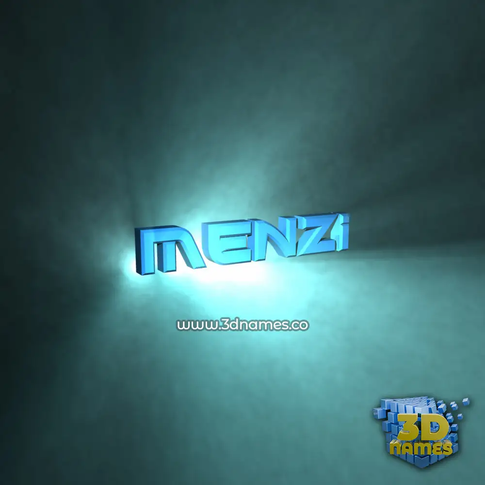 menzi in Light Shine style - 3D name wallpaper