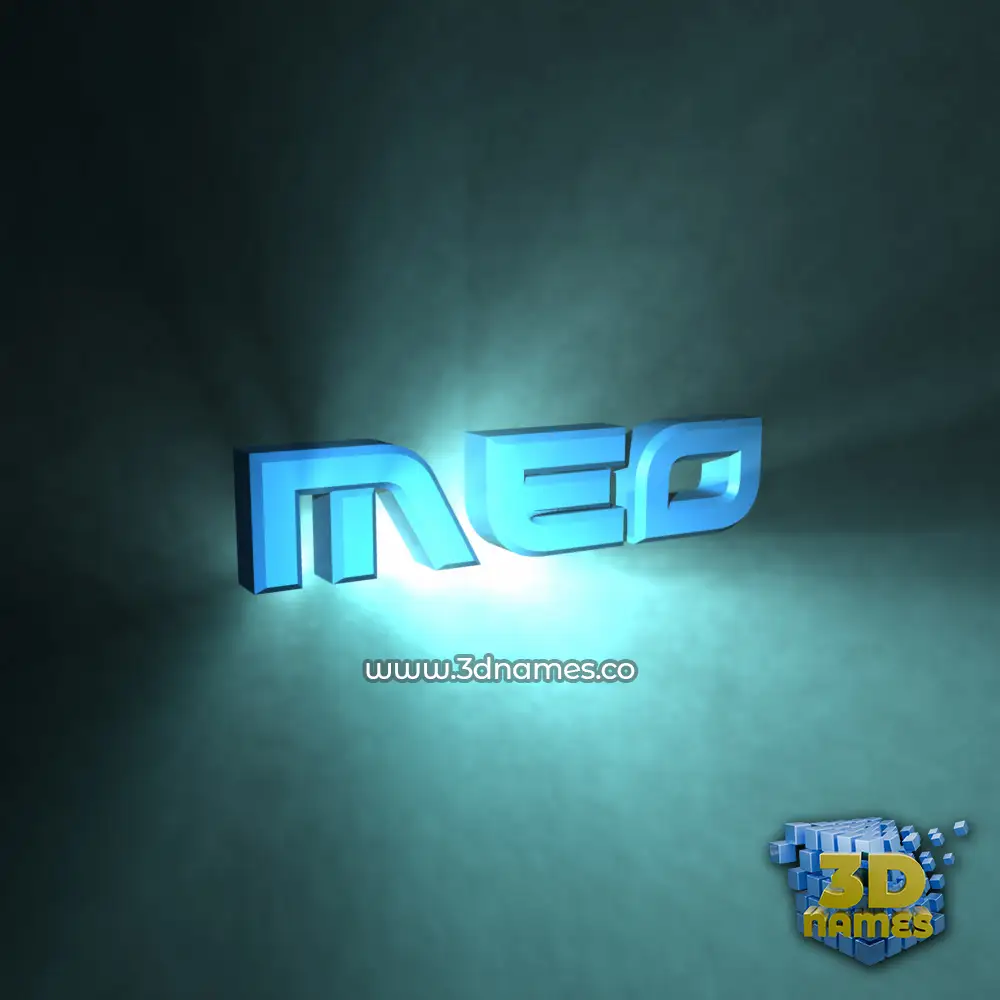 meo in Light Shine style - 3D name wallpaper