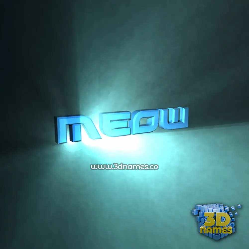 meow in Light Shine style - 3D name wallpaper