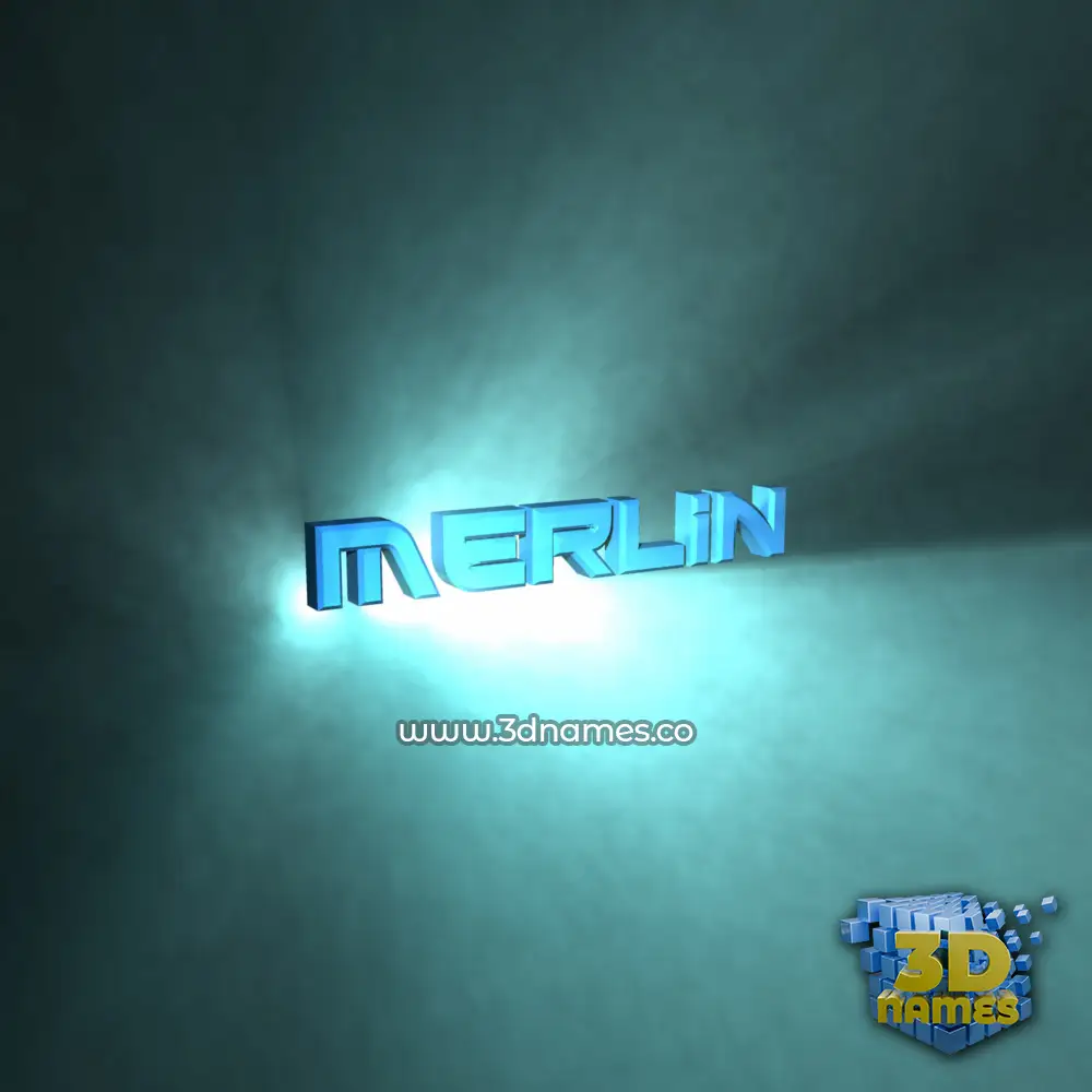 merlin in Light Shine style - 3D name wallpaper