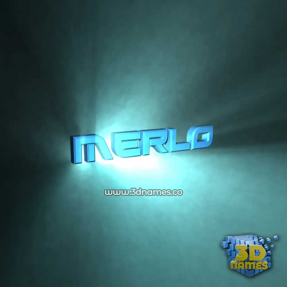 merlo in Light Shine style - 3D name wallpaper