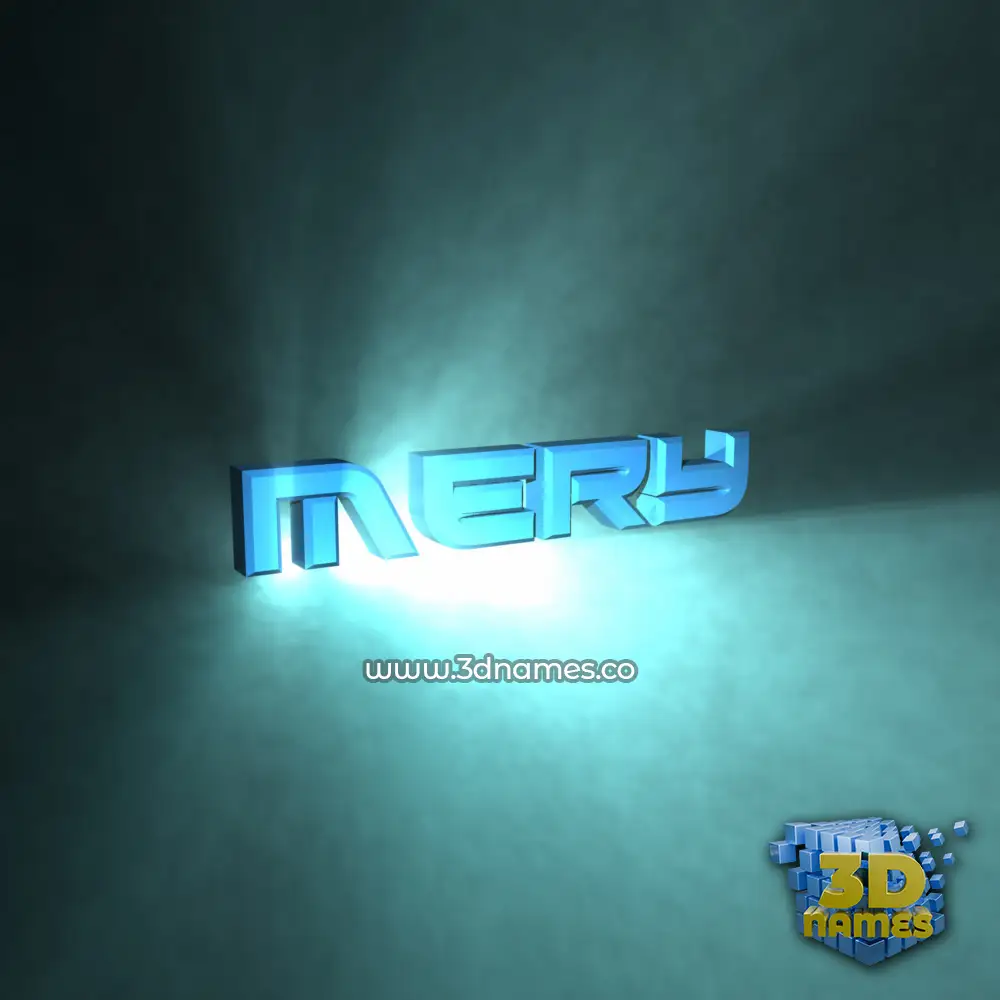 mery in Light Shine style - 3D name wallpaper