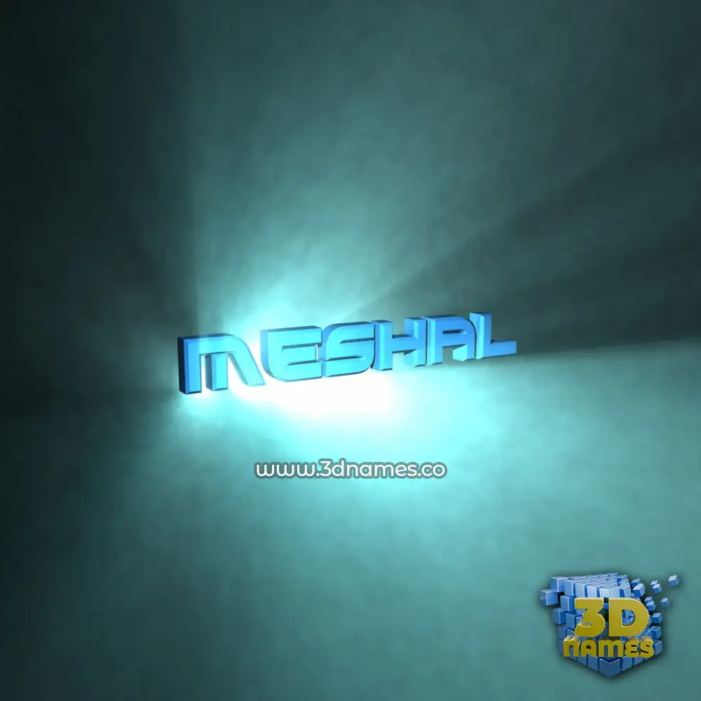 meshal in Light Shine style - 3D name wallpaper
