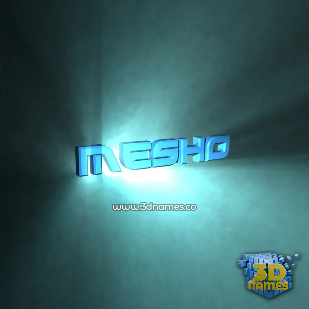 mesho in Light Shine style - 3D name wallpaper