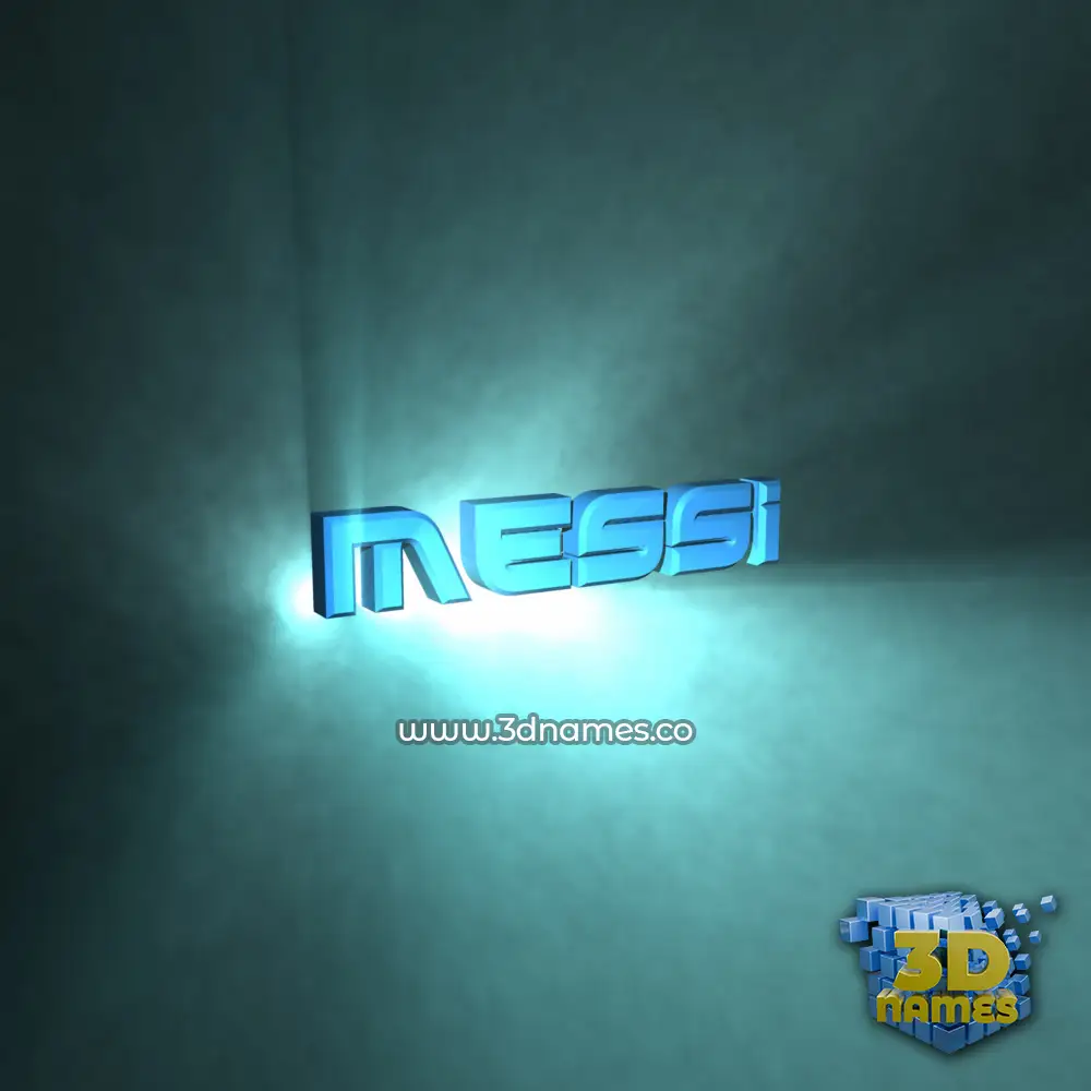 messi in Light Shine style - 3D name wallpaper