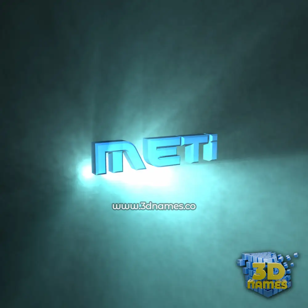 meti in Light Shine style - 3D name wallpaper