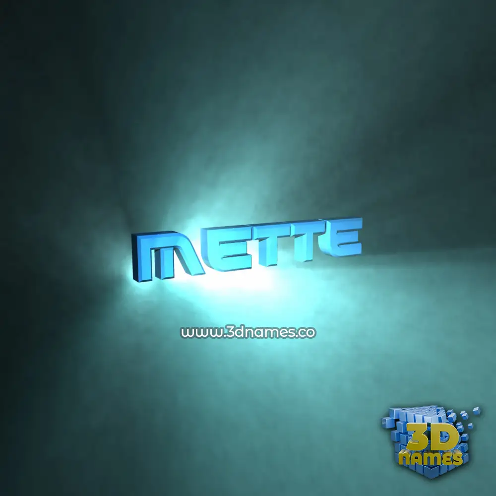 mette in Light Shine style - 3D name wallpaper