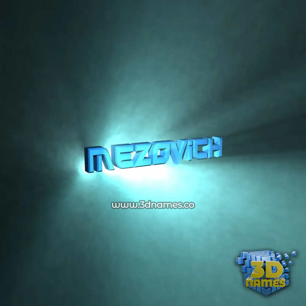 mezovich in Light Shine style - 3D name wallpaper