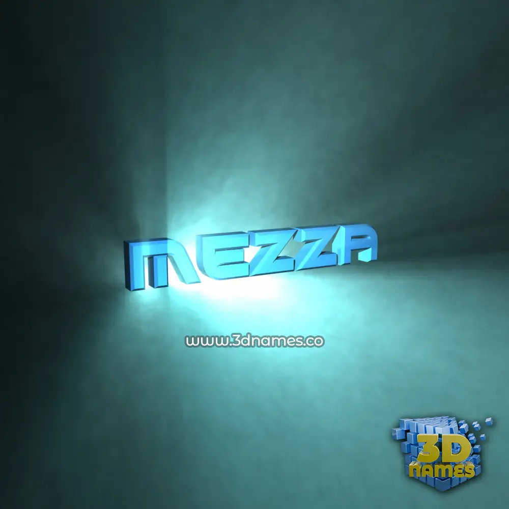 mezza in Light Shine style - 3D name wallpaper