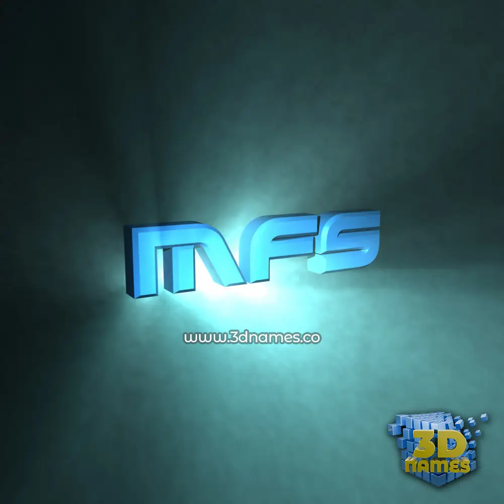 mfs in Light Shine style - 3D name wallpaper
