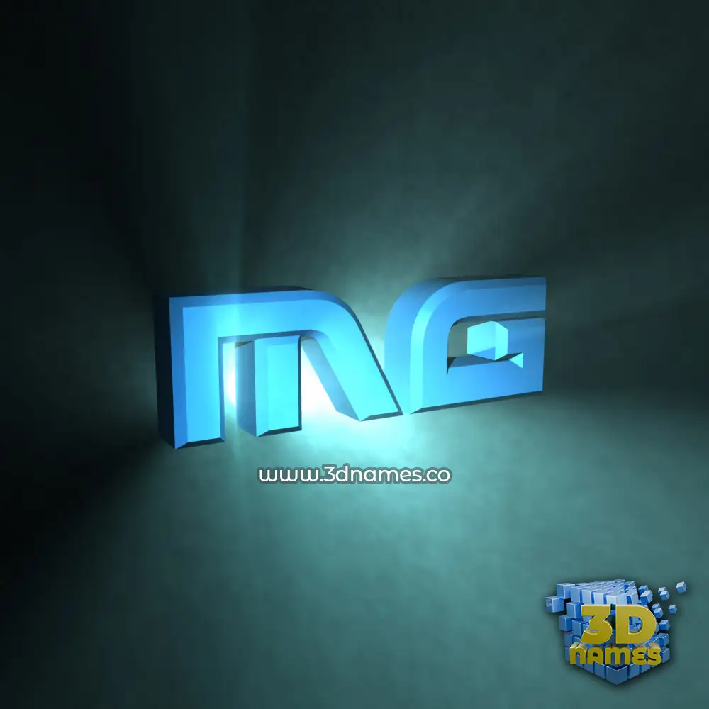 mg in Light Shine style - 3D name wallpaper