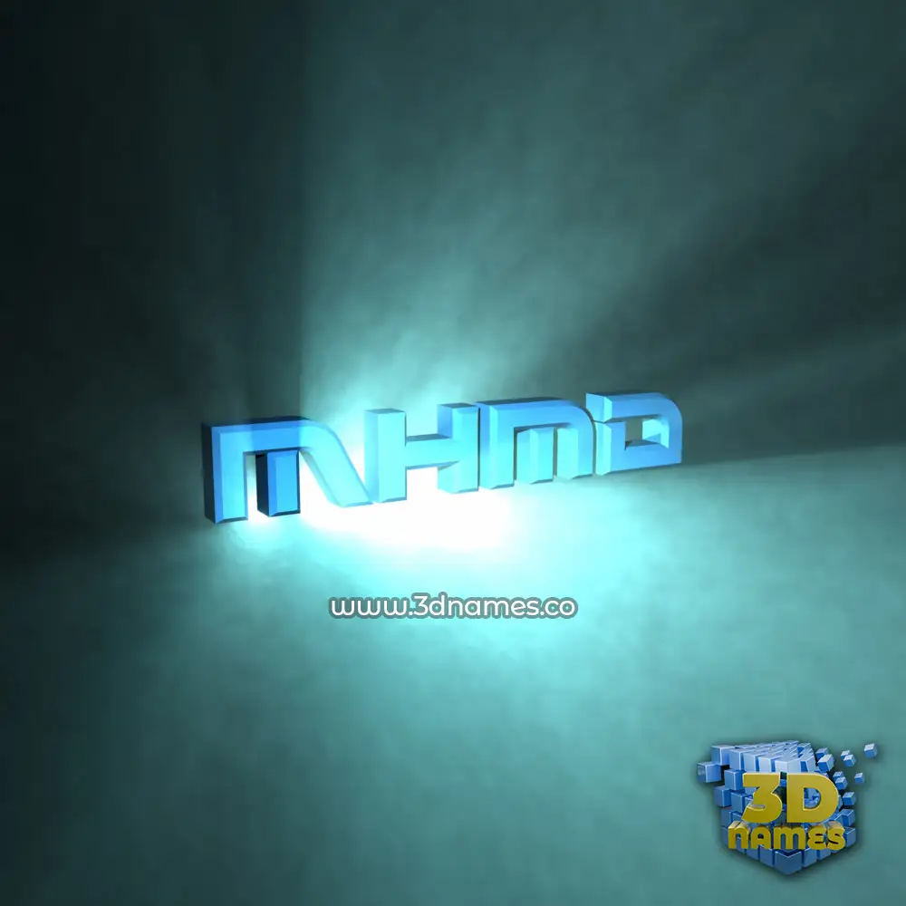 mhmd in Light Shine style - 3D name wallpaper