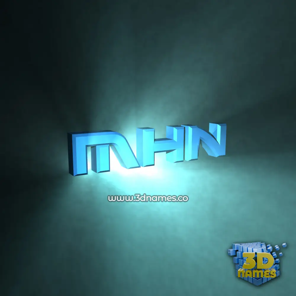 mhn in Light Shine style - 3D name wallpaper