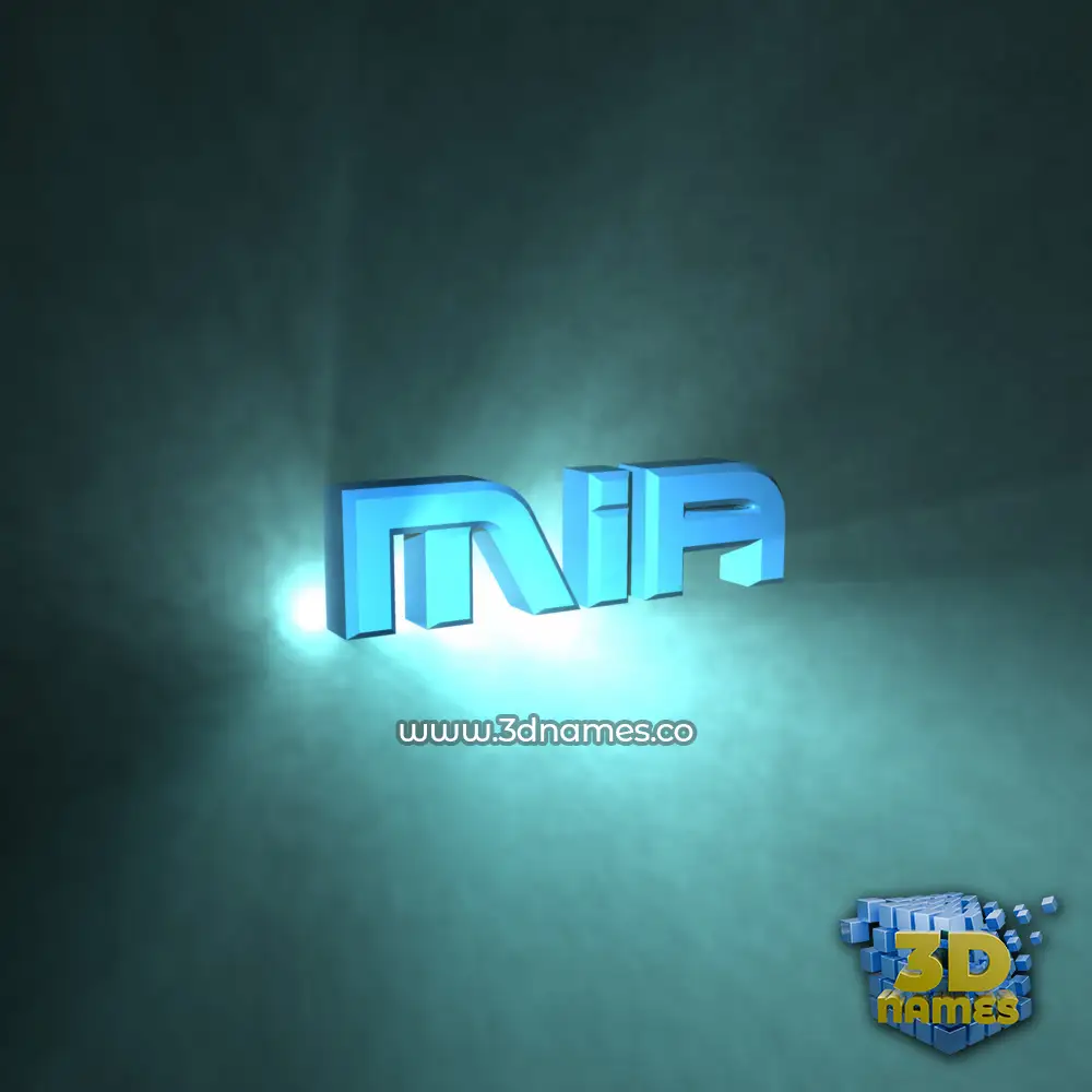 mia in Light Shine style - 3D name wallpaper