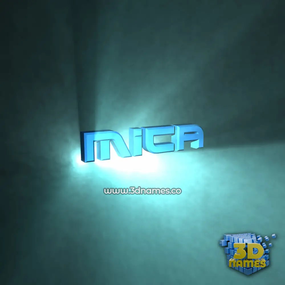 mica in Light Shine style - 3D name wallpaper