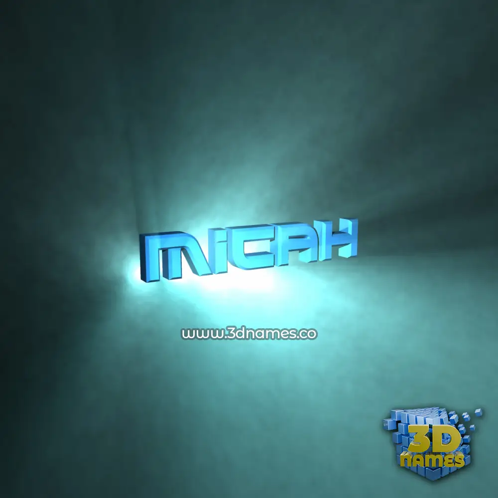 micah in Light Shine style - 3D name wallpaper