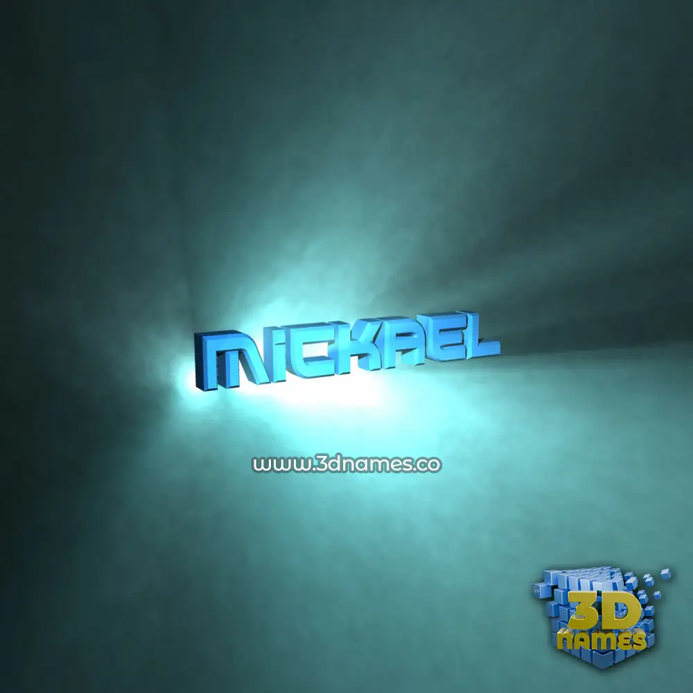 mickael in Light Shine style - 3D name wallpaper