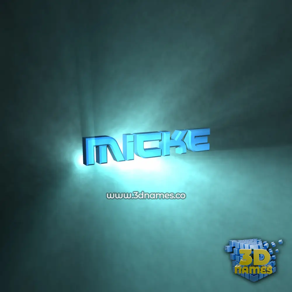 micke in Light Shine style - 3D name wallpaper