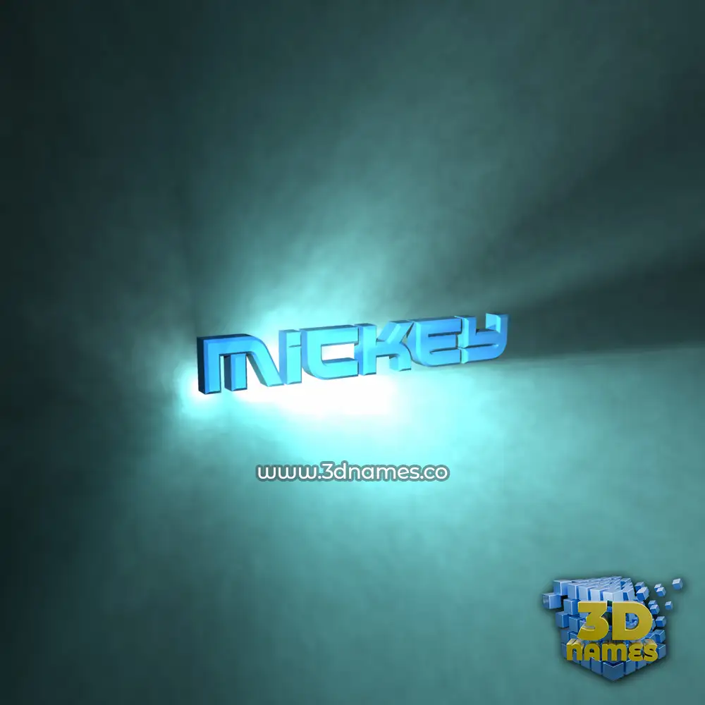 mickey in Light Shine style - 3D name wallpaper