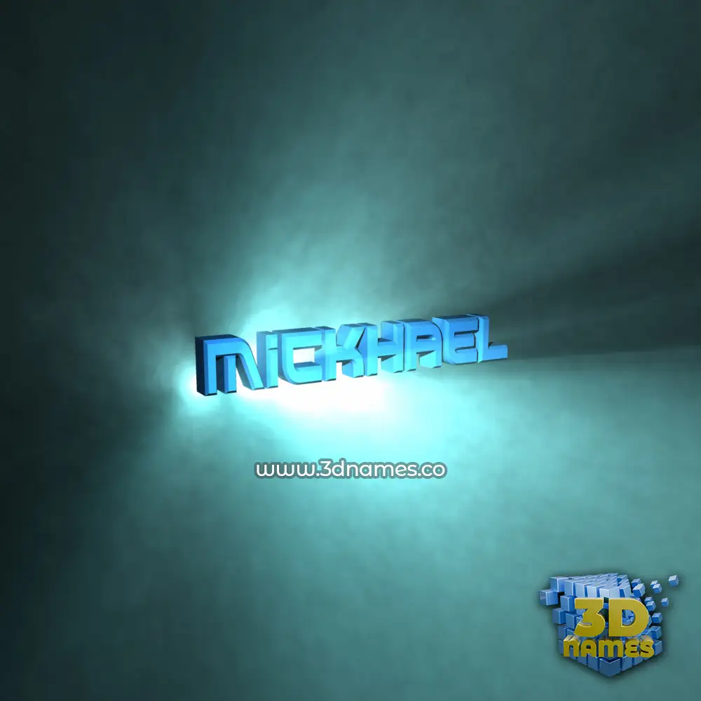 mickhael in Light Shine style - 3D name wallpaper