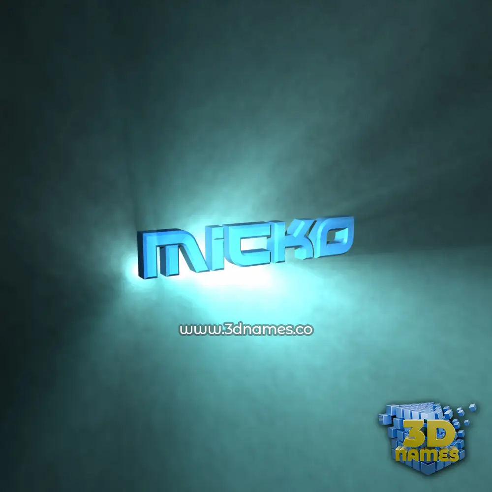 micko in Light Shine style - 3D name wallpaper