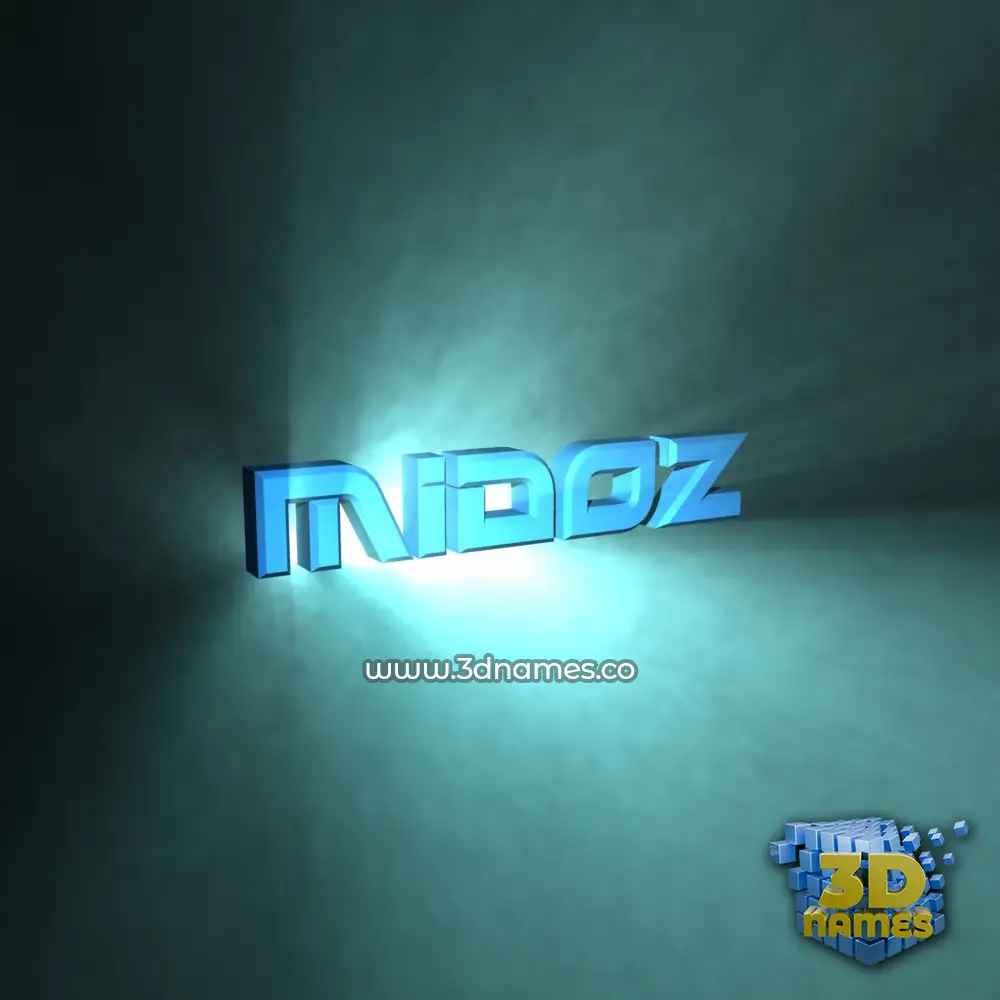 midoz in Light Shine style - 3D name wallpaper