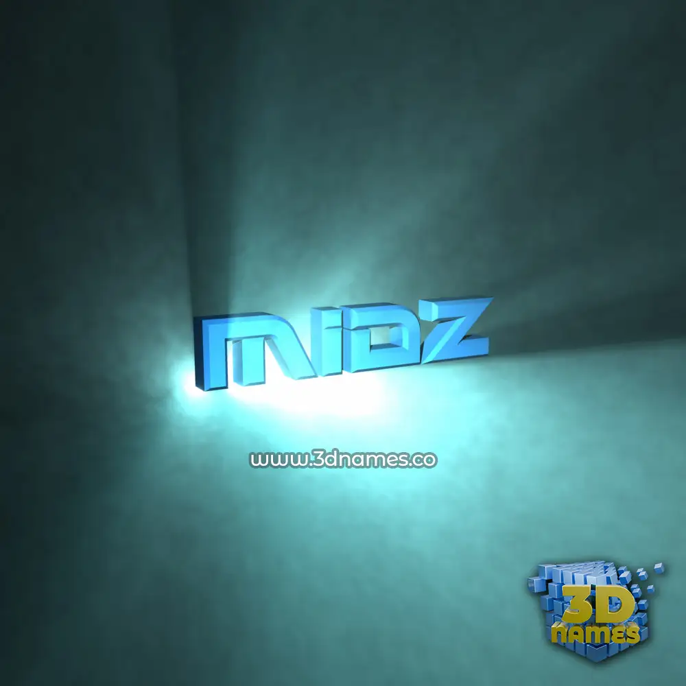 midz in Light Shine style - 3D name wallpaper
