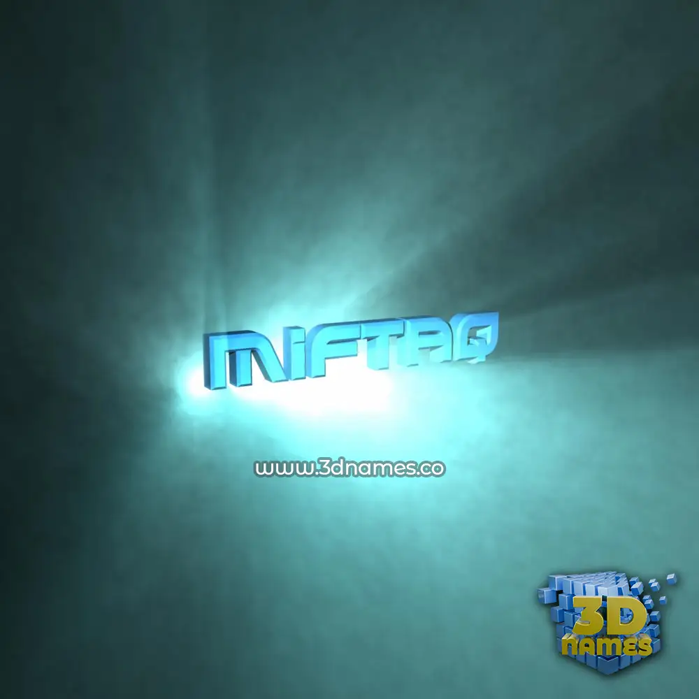 miftaq in Light Shine style - 3D name wallpaper