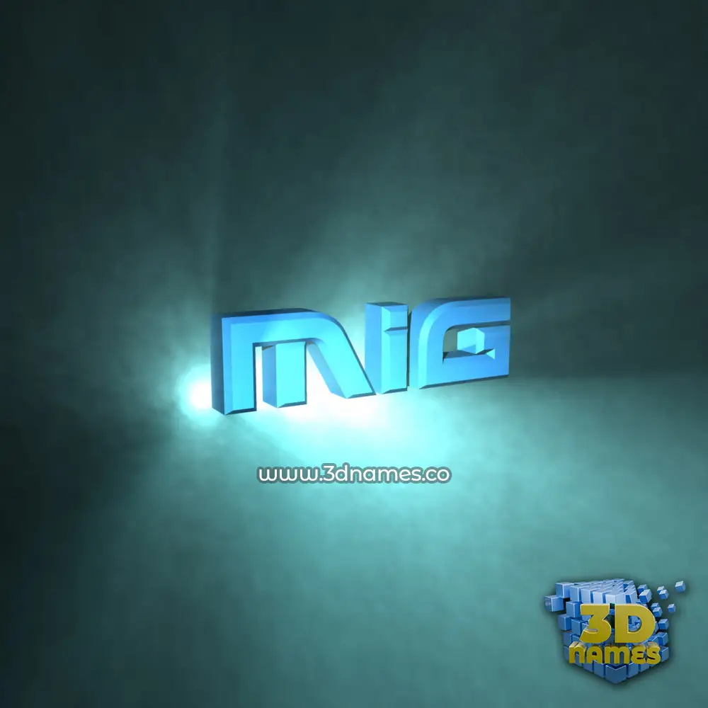 mig in Light Shine style - 3D name wallpaper