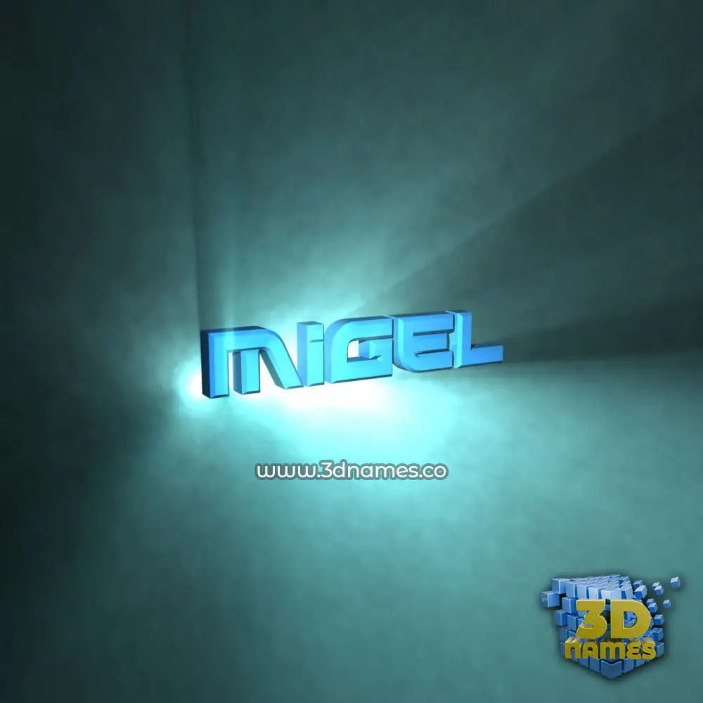migel in Light Shine style - 3D name wallpaper