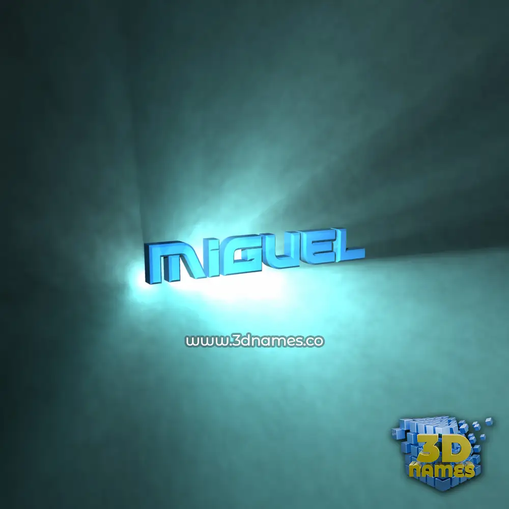 miguel in Light Shine style - 3D name wallpaper