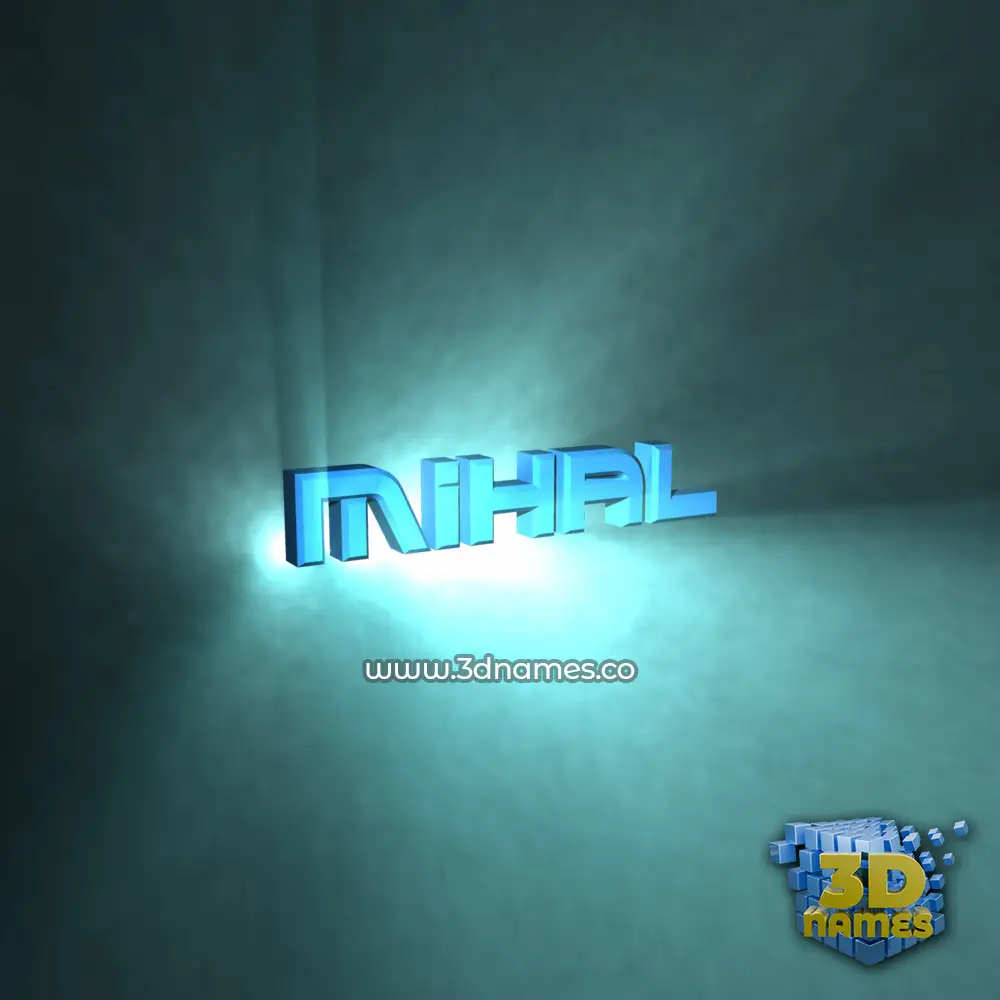 mihal in Light Shine style - 3D name wallpaper