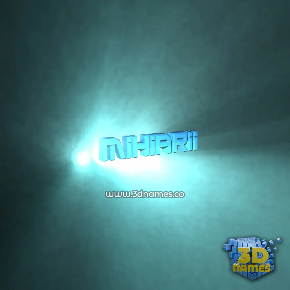 mihiarii in Light Shine style - 3D name wallpaper