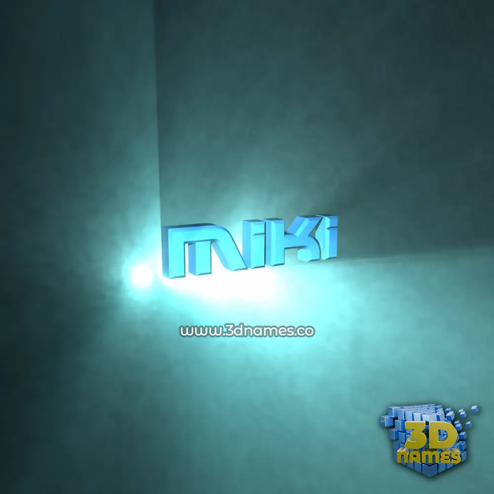 miki in Light Shine style - 3D name wallpaper